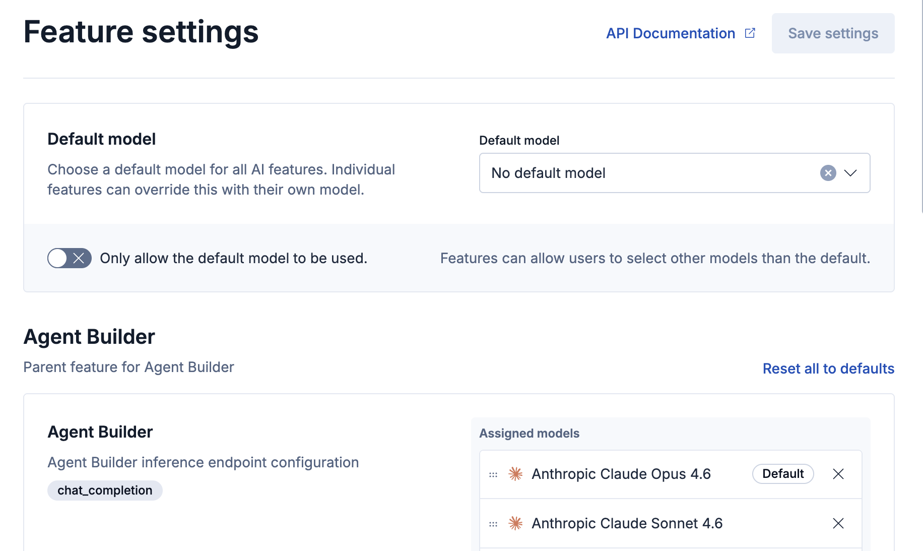 Feature Settings app