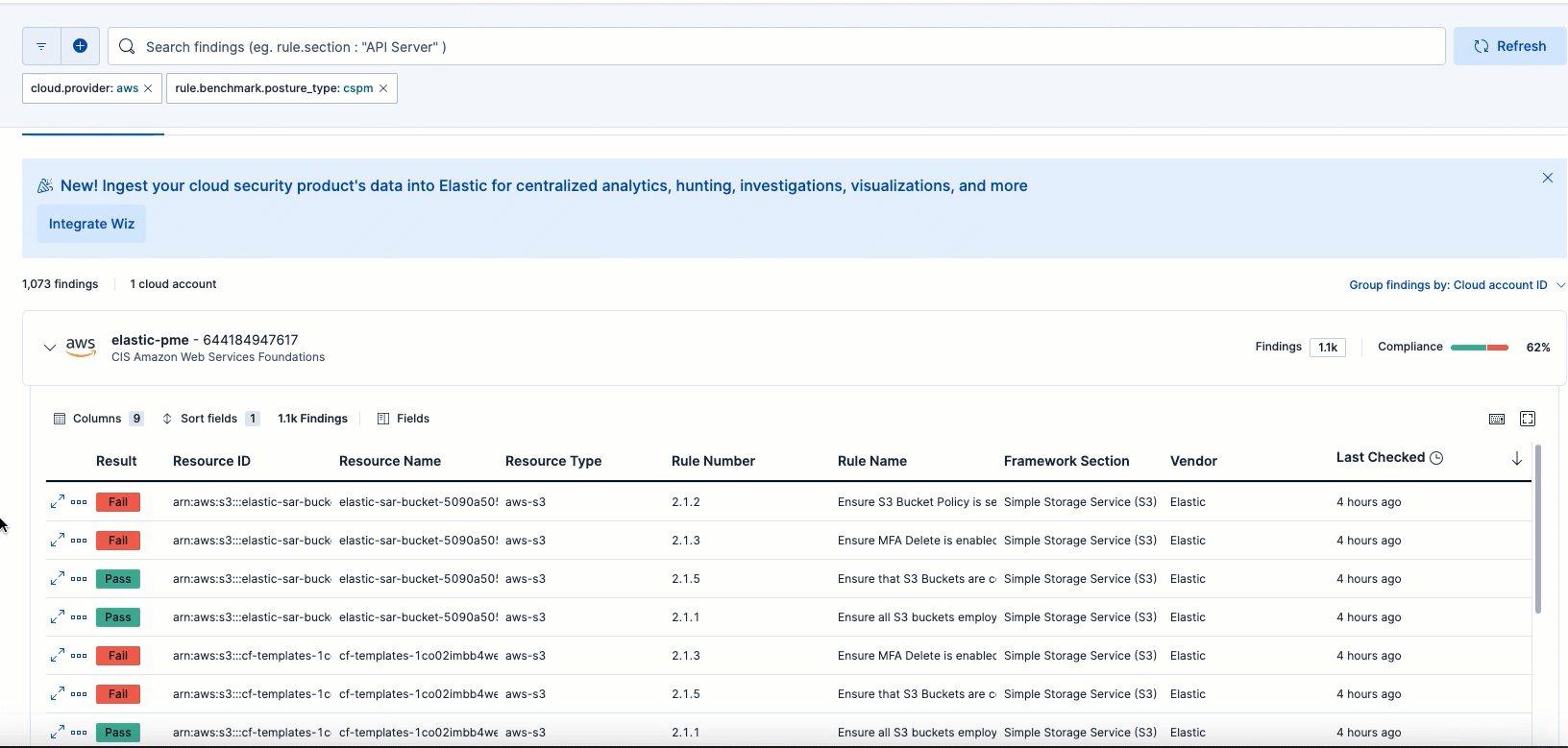 Findings flyout