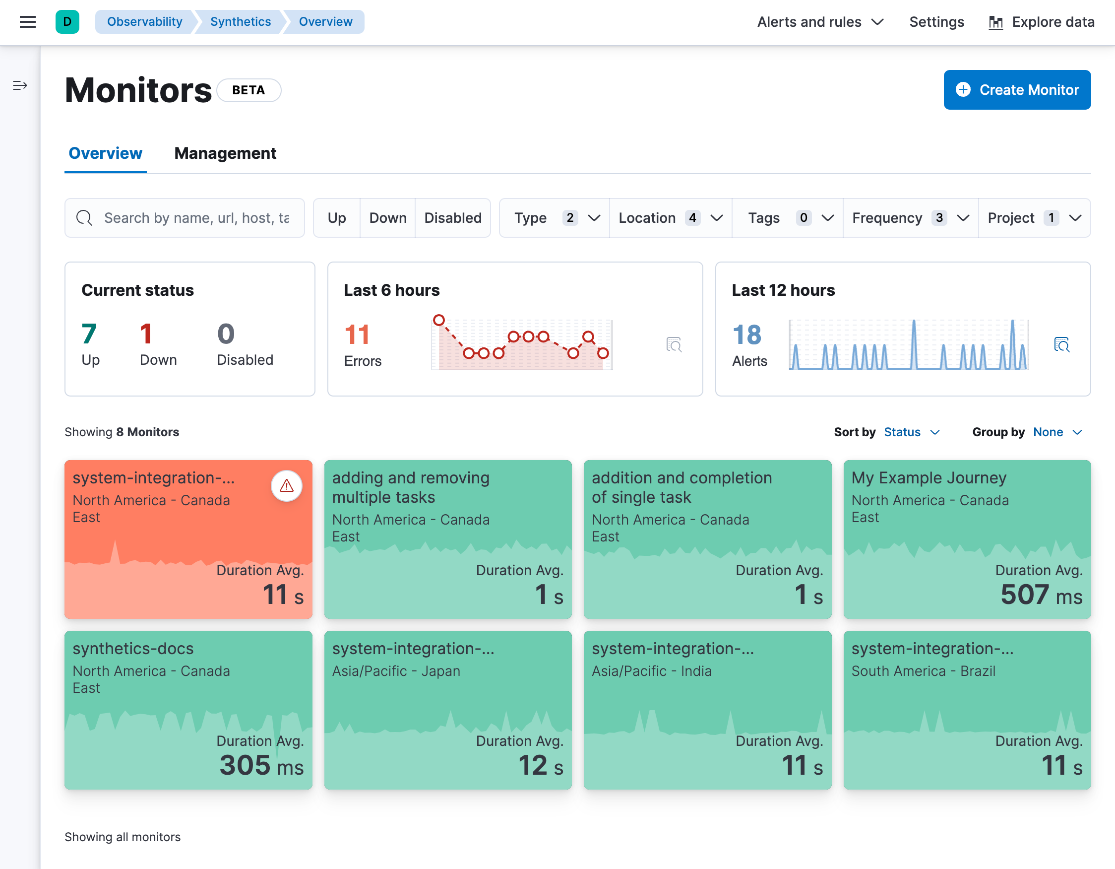 Synthetics UI