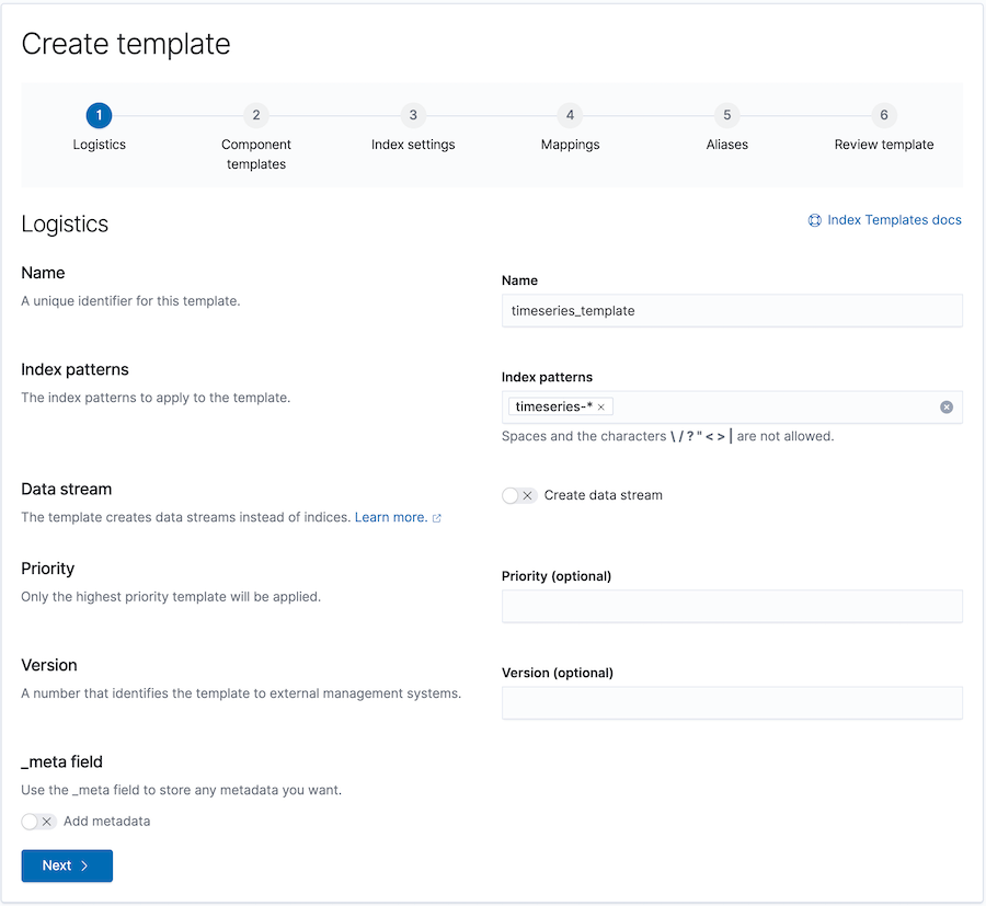 Create template page Create template page