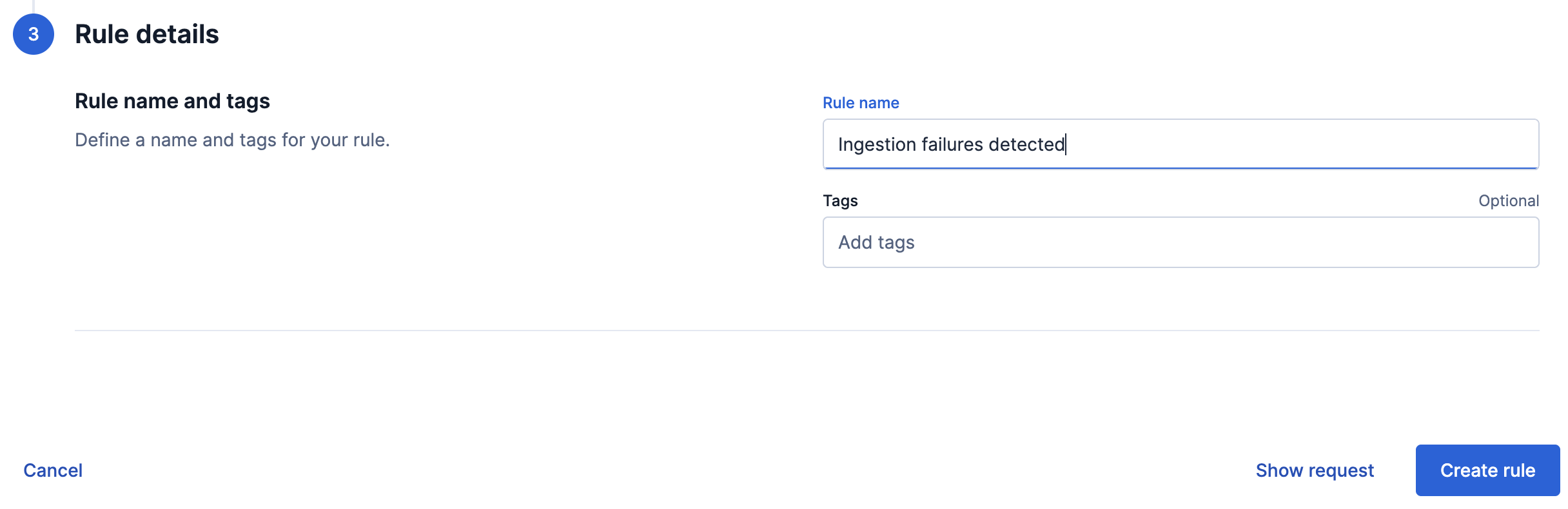 complete the rule configuration and save it