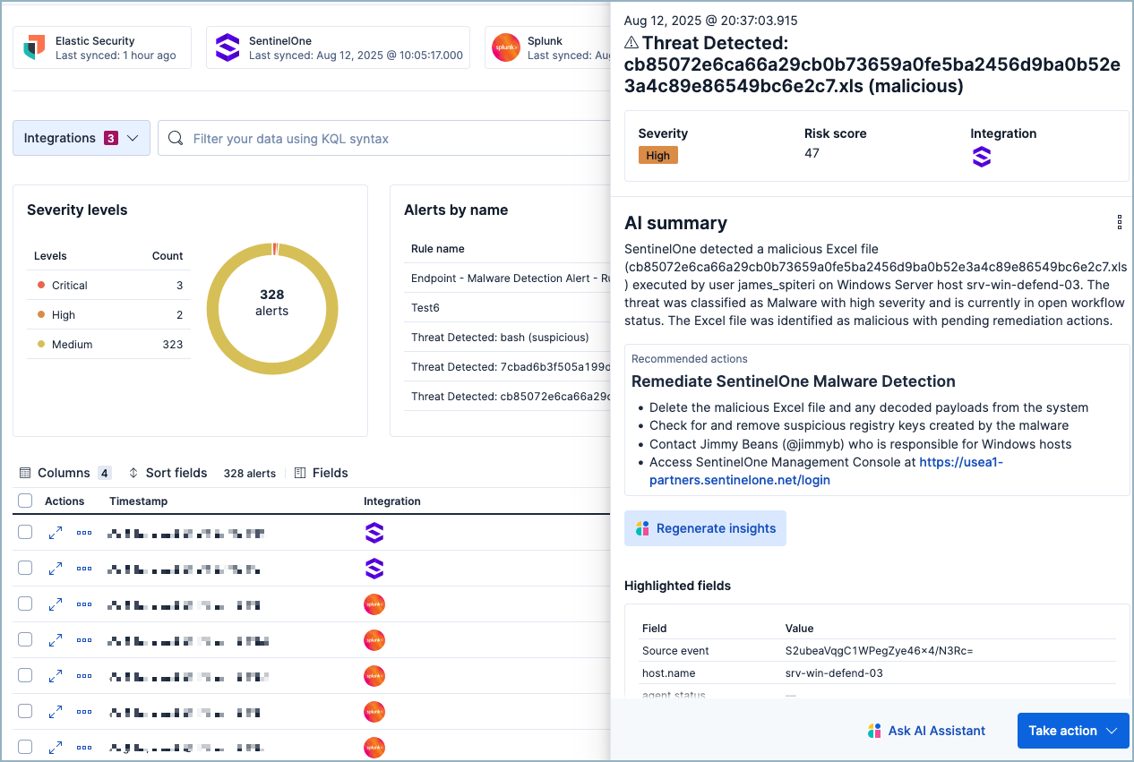 The Alert summary page of an EASE project