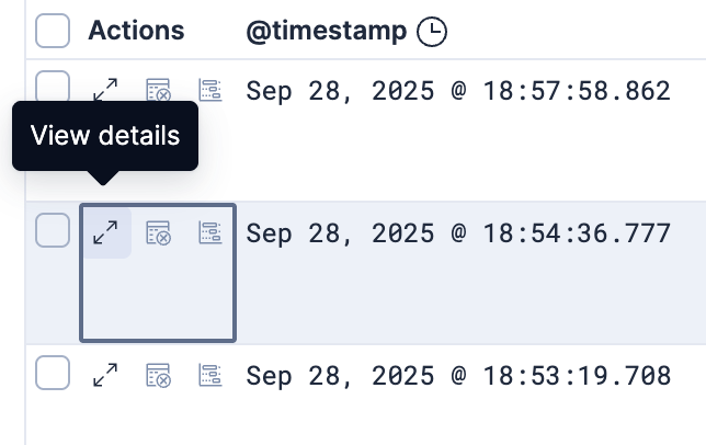 View details in the Discover documents list