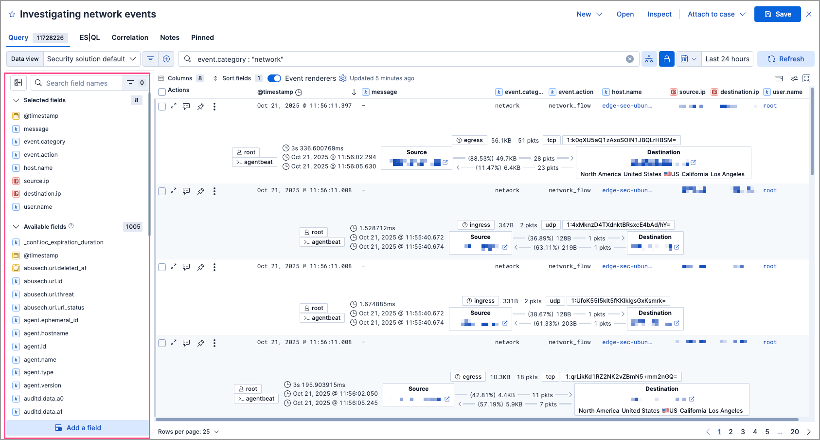 Shows the sidebar that allows you to configure the columns that display in Timeline