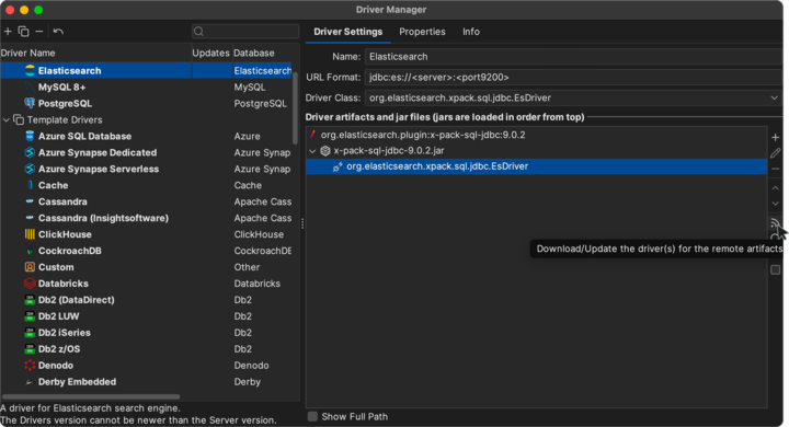 dbvis driver manager ready