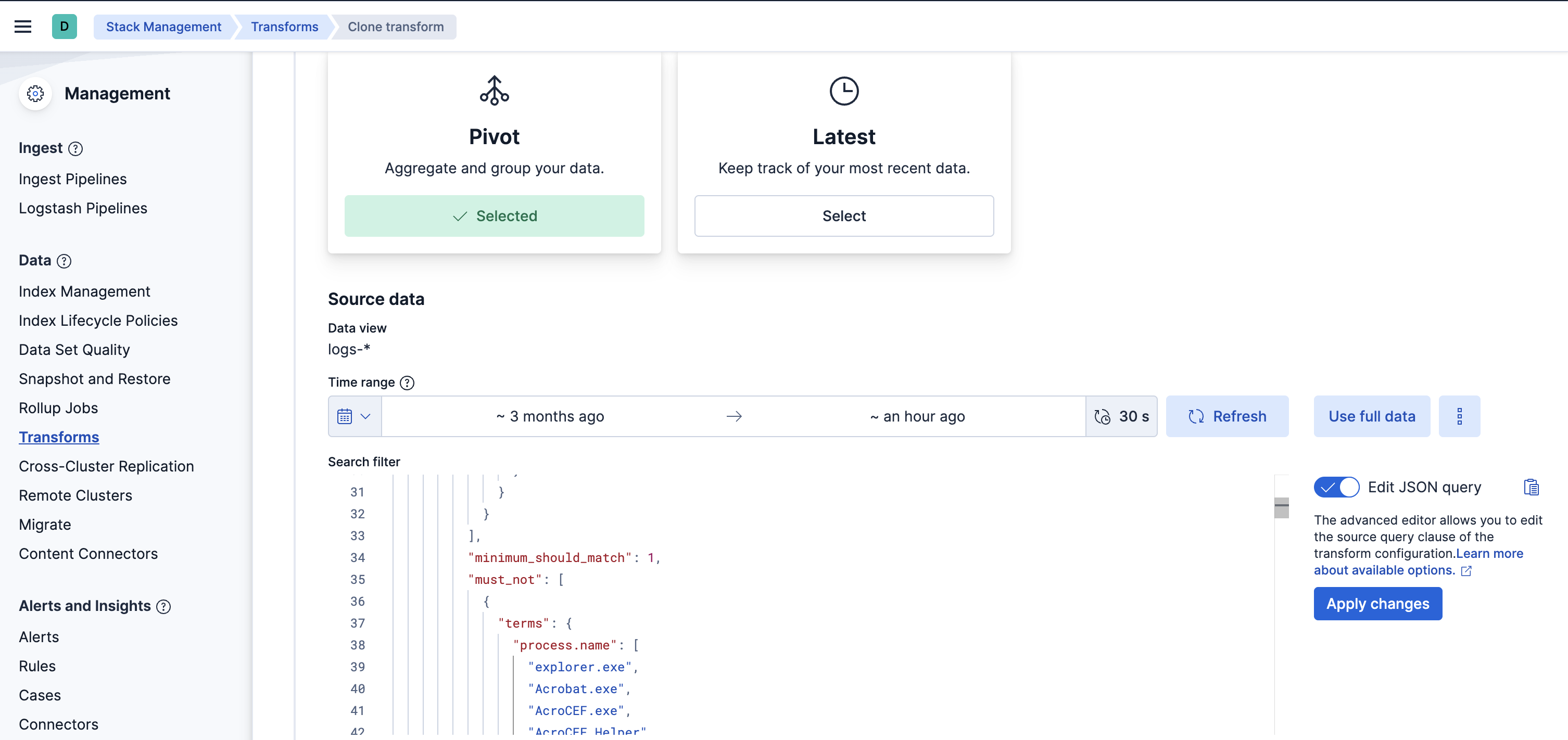 Network Beaconing Identification transform