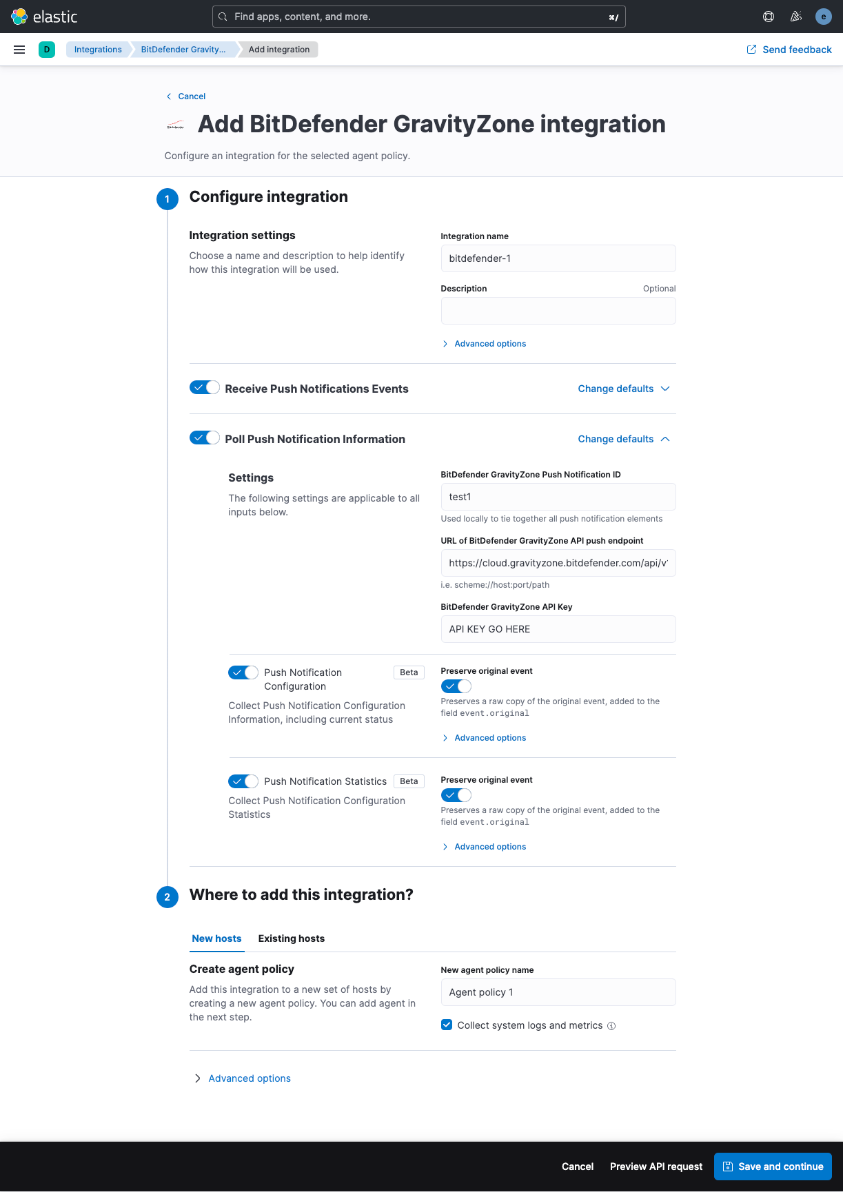 Example Integration Configuration