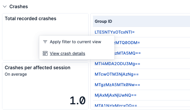 View crash details View crash details