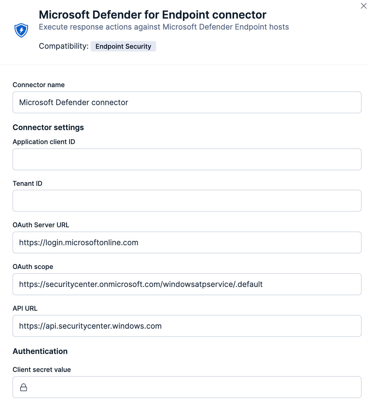 Microsoft Defender for Endpoint connector