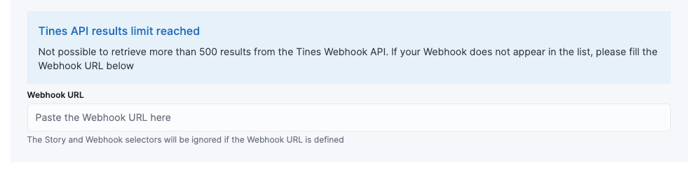 Tines Webhook URL fallback
