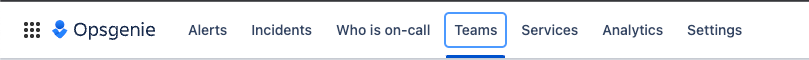 Opsgenie teams dashboard