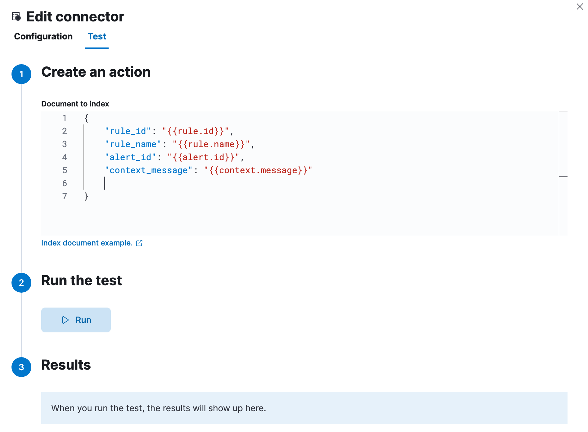Index params test